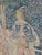 Blue Vintage French Hand-Printed Medieval Design Noble Amazon Tapestry, 1960s For Sale - Image 8 of 18