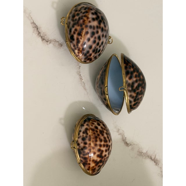 Metal Mid 20th Century Victorian Cowrie Shell Nautical Keepsake Box For Sale - Image 7 of 8