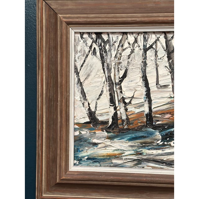 Forest in Winter, 1950s, Oil on Panel, Framed For Sale - Image 7 of 18