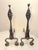 19th Century Rare Antique 19th Century Hand Wrought Iron Fireplace Firedogs Black Andirons For Sale - Image 5 of 13