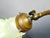 Art Nouveau Whiplash Curve Brass Tulip and Green Glass Table Lamp, 1950s For Sale - Image 11 of 14