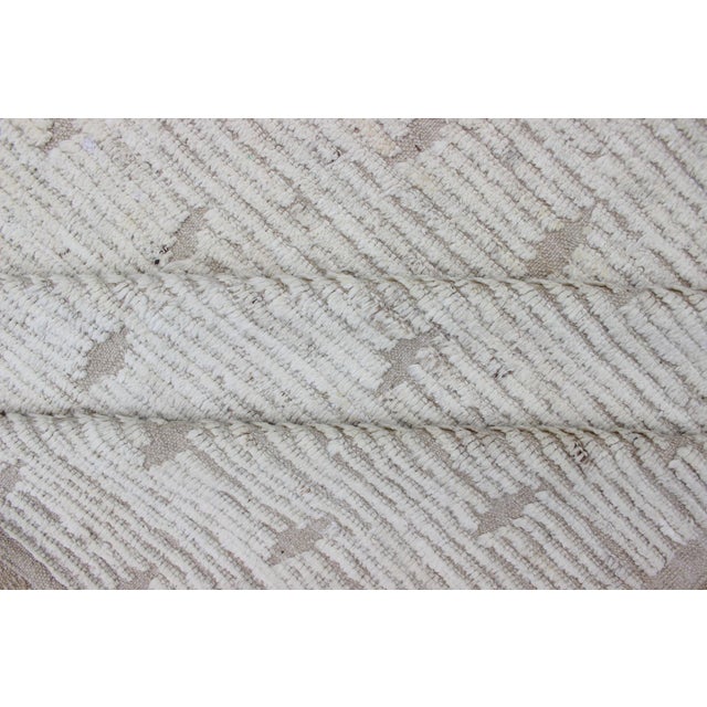 Modern Moroccan Style Tribal Rug in Subtle Ivory and Sand Tones 10'3 X 14'3 For Sale - Image 13 of 14