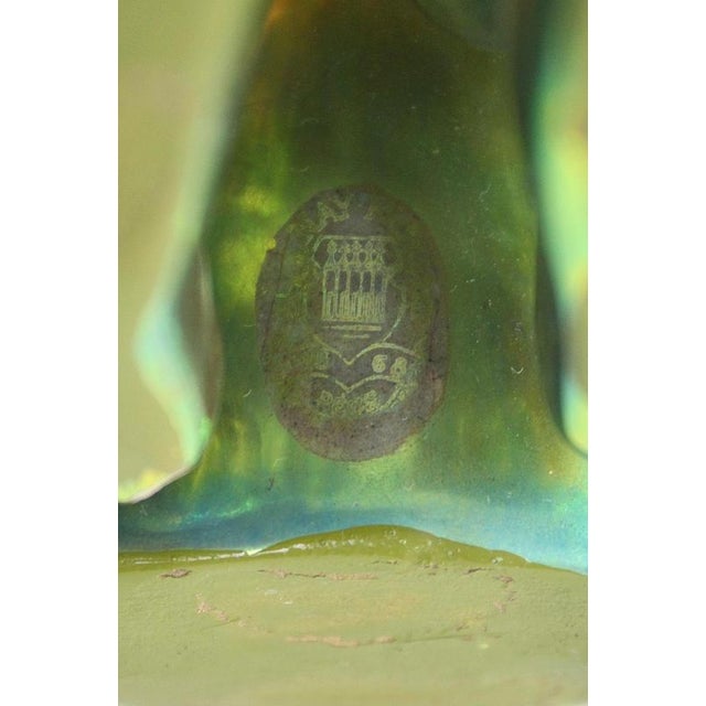 Art Deco Eosin Green Glazed Ceramic Figures by J. Nador for Zsolnay, Hungary, 1970s, Set of 2 For Sale - Image 12 of 15