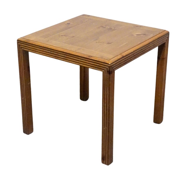 Contemporary Henredon Furniture Solid Knotty Pine Rustic Contemporary 26" Square Accent End Table 4900-42 For Sale - Image 3 of 9