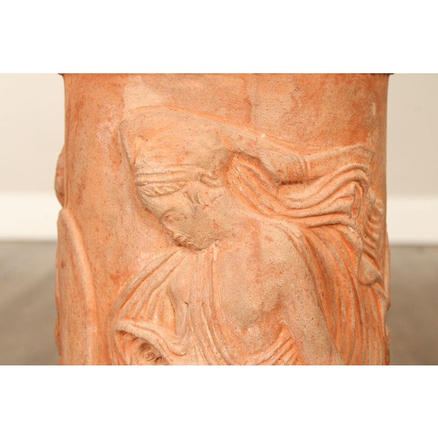 Mid 20th Century Italian Marble Top Terra Cotta Pedestal For Sale - Image 5 of 12