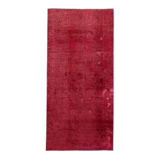 Mid 20th Century Vintage Overdyed Scatter Wool Rug For Sale