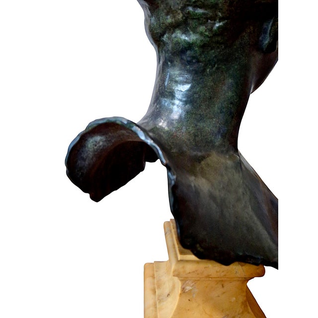 Bronze French Bronze Bust on Marble of “Diana” by Alexandre Falguière (1831–1900) For Sale - Image 8 of 13