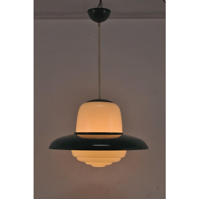 Vintage Pendant Light in Opaline, 1950s For Sale - Image 4 of 14