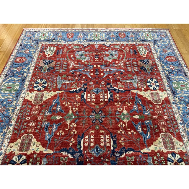 Textile 1990s Persian Bidjar Oriental Hand Knotted Area Rug - 9′1″ × 11′10″ For Sale - Image 7 of 10