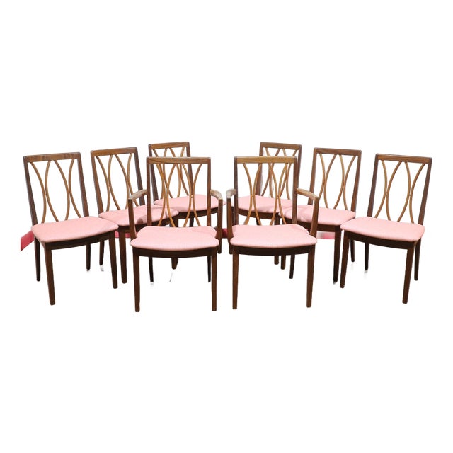 Mid Century Modern Vintage Teak British Dining Chairs by G Plan X 8 For Sale