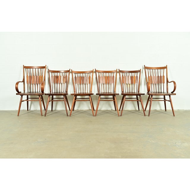 Kipp Stewart for Drexel Declaration Sculpted Walnut Side Chairs or Dining Chairs, Pair For Sale - Image 12 of 13