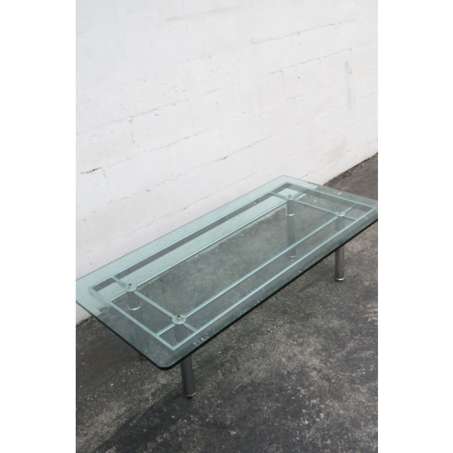 Mid Century Modern Chrome and Glass Top Coffee Table 5927 For Sale - Image 4 of 12