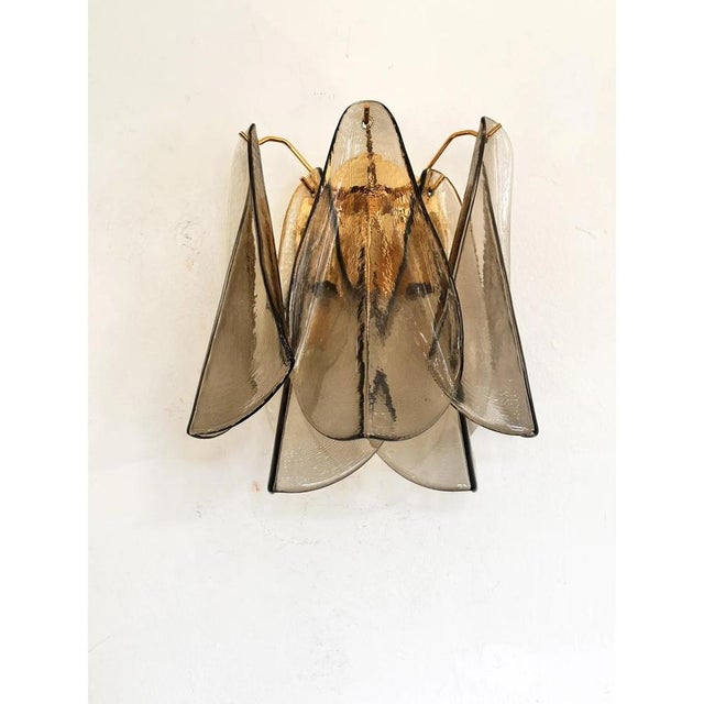 Modern Art Glass Rondini Wall Sconces in Smoked Fumè Murano Style by Simoeng, Set of 2 For Sale - Image 6 of 11