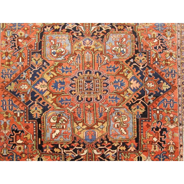 Antique Hand-Knotted Persian Heriz Oriental Carpet For Sale In New York - Image 6 of 10