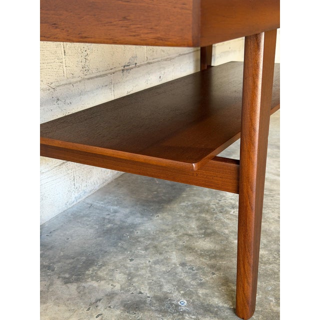 1960s Long Danish Teak Rectangular Coffee Table With Built-in Magazine Shelf Mid-Century Modern 1960s For Sale - Image 5 of 13