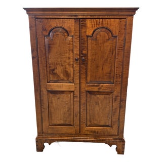 Estate Dr Dimes Tiger Maple Console Cupboard For Sale