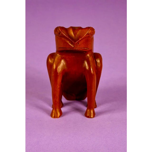 Mid Century Carved Wooden Frog For Sale In Raleigh - Image 6 of 8