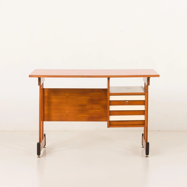 Mid-Century Modern Italian Desk in Teak, 1960s For Sale - Image 6 of 18