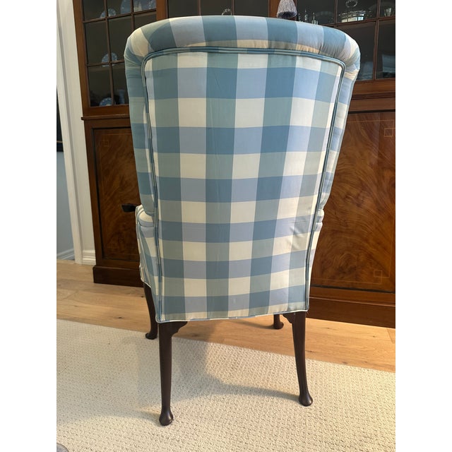 Wood Antique Armchair | Lee Jofa Silk Upholstery For Sale - Image 7 of 10