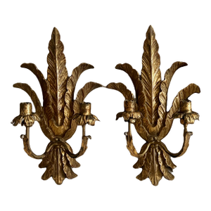 Antique Italian Giltwood Wall Candelabra Sconces, (Woodward & Lothrop Dept. Store Washington D C)