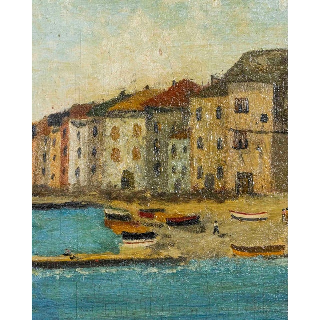 Andrea Folis, Ligurian Coast, Early 1900s Oil on Panel For Sale In Atlanta - Image 6 of 12