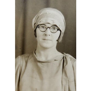 1920's Flapper Girl in Cloche Hat & Glasses Photograph For Sale