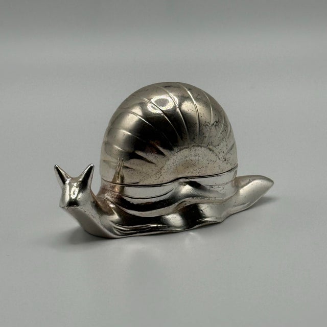 Vintage 1970s Silver Plated Snail Salt Cellar For Sale - Image 11 of 12