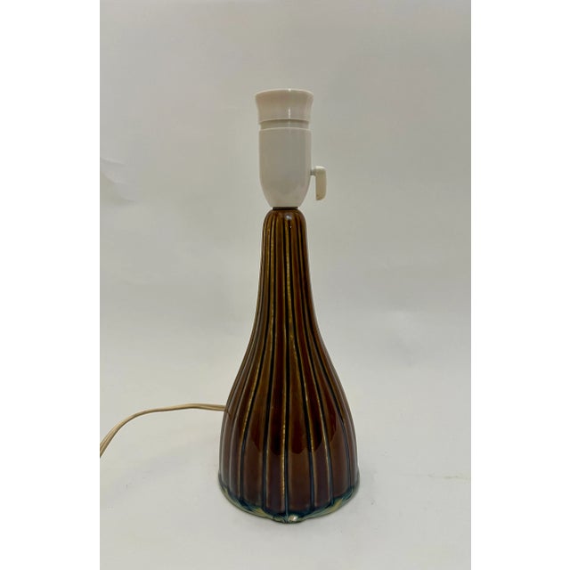 Soholm Stentoj 1960s Danish Søholm Stentøj Ceramic Table Lamp Blue Stripe Pattern Mid-Century Modern For Sale - Image 4 of 11