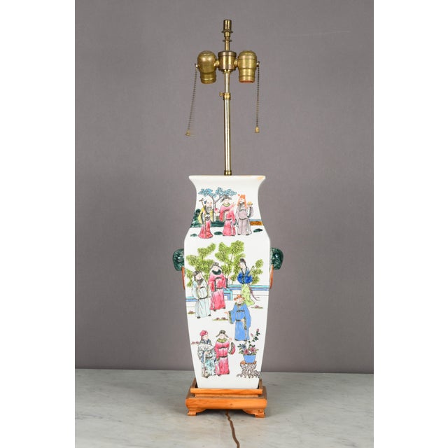 1920s Chinese Porcelain Vase Table Lamp For Sale - Image 4 of 6