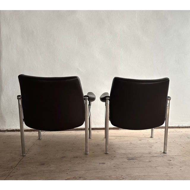 Mid-Century Modern Mid-Century Modern Chairs in Brown Leather by Miller Borgsen for Röder & Söhne, Germany, 1960s, Set of 2 For Sale - Image 3 of 8