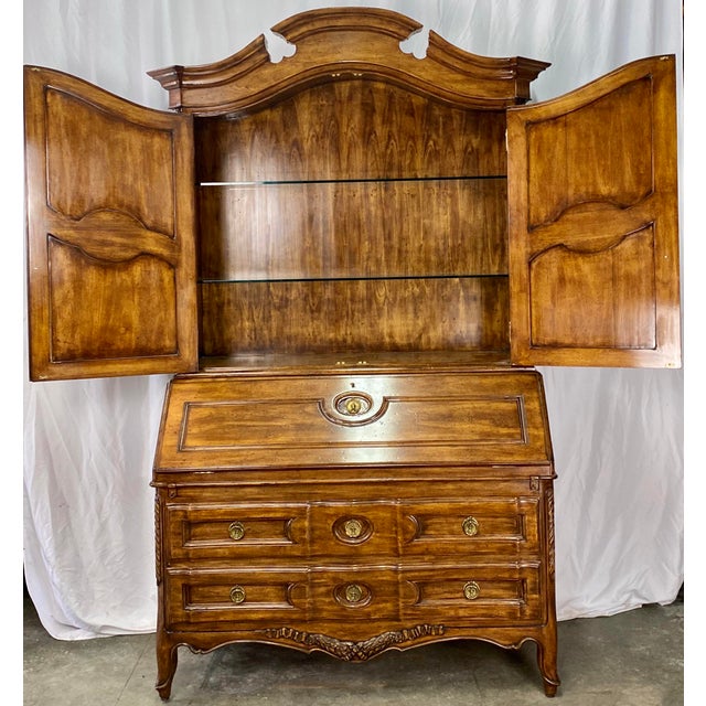 Vintage French Provincial Walnut Secretary Desk & Hutch Chairish