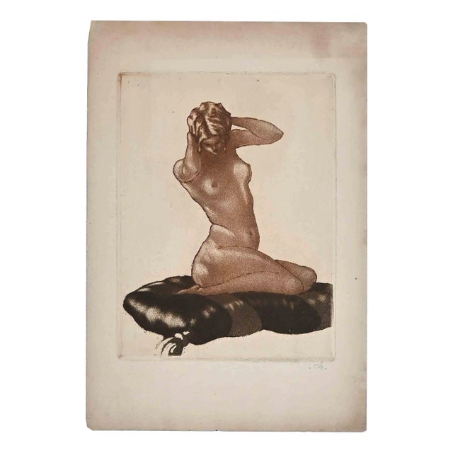 Édouard Chimot, The Little Siren, Original Etching, 1922 For Sale