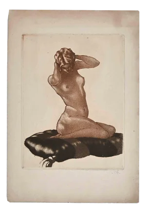 Édouard Chimot, The Little Siren, Original Etching, 1922