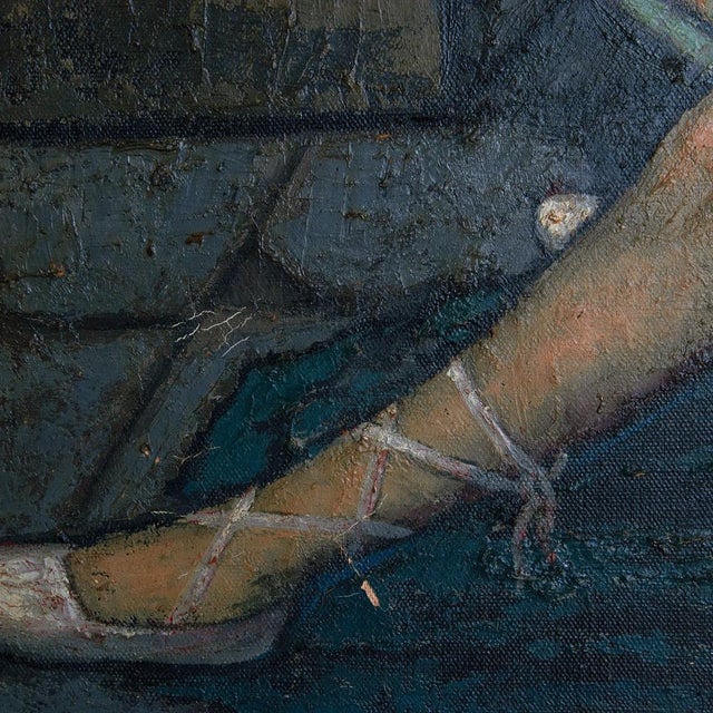 1950s M. Duval, Backstage with Clowns and Dancers, 1950s, Oil on Canvas For Sale - Image 5 of 8