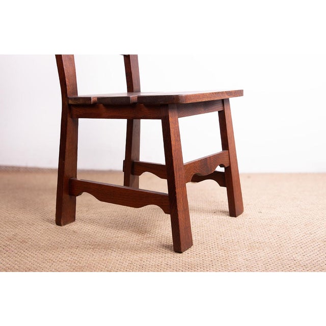 Wood Large Brutalist Chairs in Oak from René Gabriel, 1950s, Set of 6 For Sale - Image 7 of 18