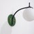 Mid-Century Modern Italian Curved Wall Sconces with Opaline Globes and Green Backplates, 1950s, Set of 2 For Sale - Image 3 of 11