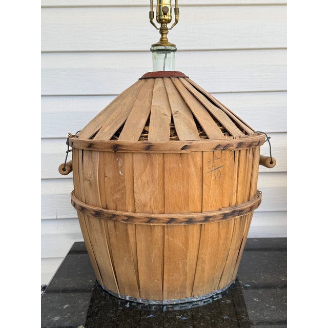 Antique Crated French Demijohn Lamps - a Pair For Sale - Image 4 of 10