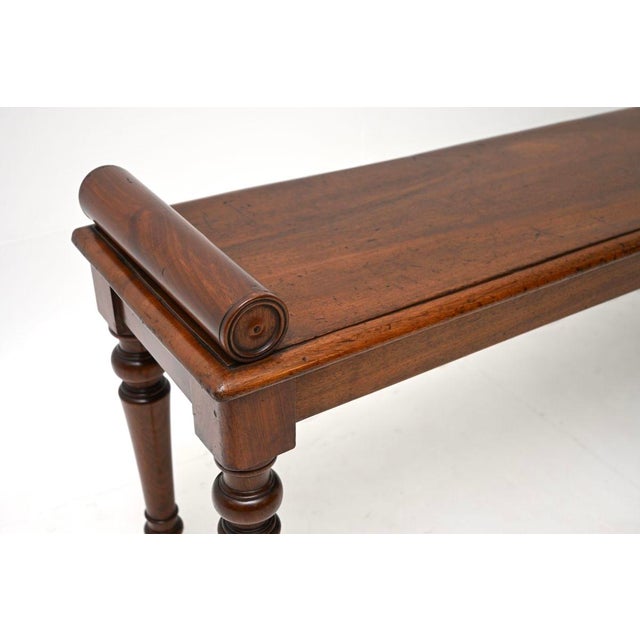 Antique Victorian Carved Bench, 1860 For Sale - Image 9 of 11
