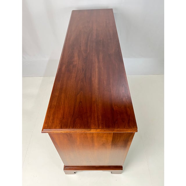 Vintage Henkel Harris Solid Wild Black Cherry Triple Dresser Model 124 For Sale - Image 13 of 17