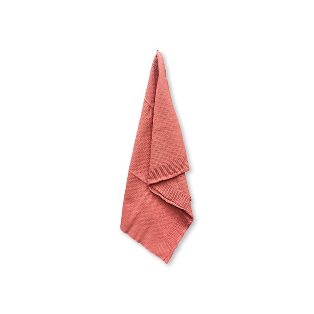 Vintage French Coral Napkins/Placemats, Set of 8 For Sale - Image 4 of 6