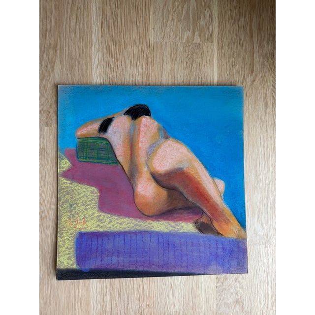 2000 - 2009 Donald G. Vogl Signed Modernist Reclining Nude Pastel on Board For Sale - Image 5 of 8