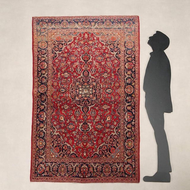 Keshan rug in cotton and wool, fine knot and hand-made. This piece is attributed to the mentioned designer/maker. It has...