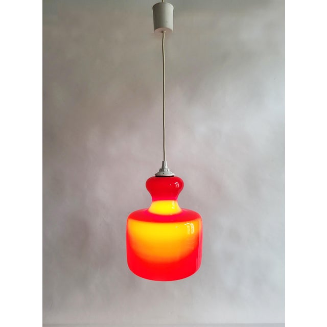 Pop Art Italian Red Glass Lamp, 1960s For Sale - Image 10 of 11