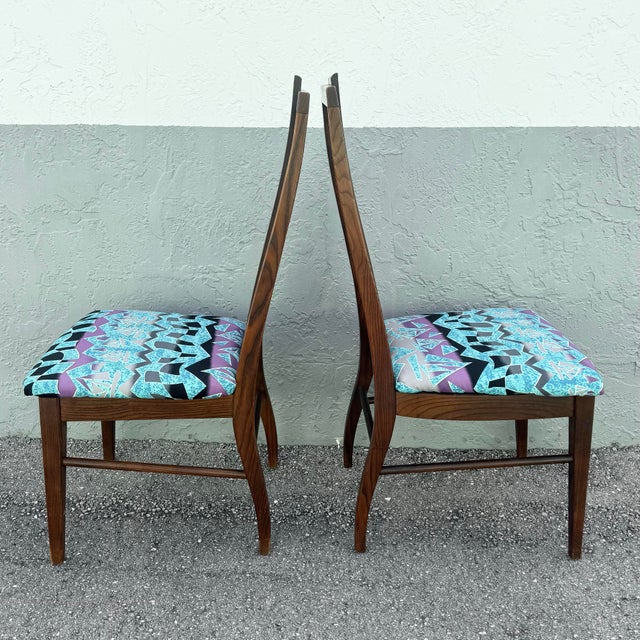 Mid Century Modern Walnut Dining Chairs by Stanley Furniture - Set of 6 For Sale In West Palm - Image 6 of 11