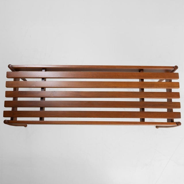 Slatted Teak Bench, 1960s, in Good conditions. Designed 1960 to 1969