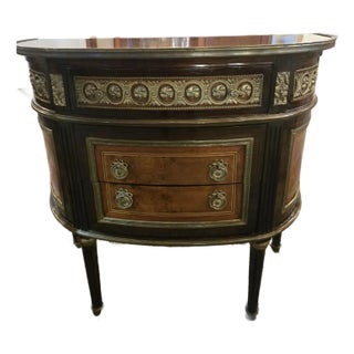 Late 19th Century French Louis XVI Revival Demilune Commode With Bronze Ormolu For Sale
