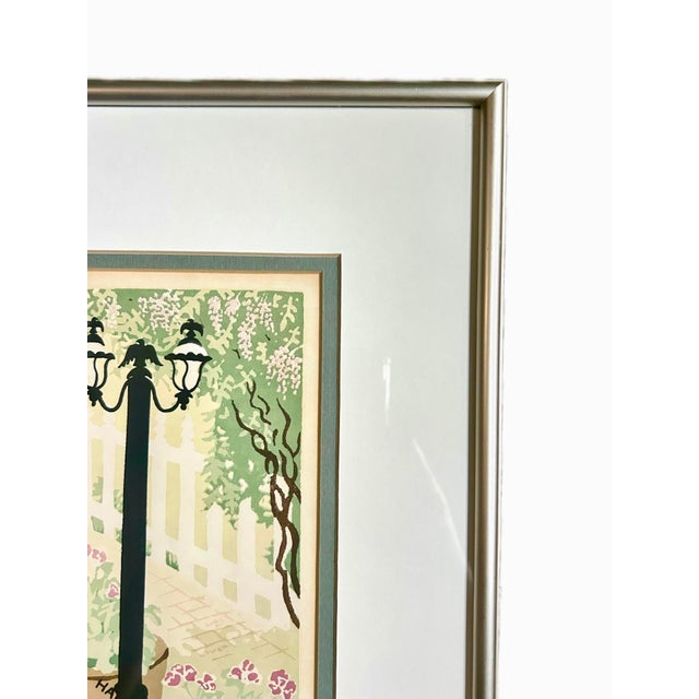 Metal 1984 Nancy & Lewis Spaulding Signed Serigraph "Garden Walk" For Sale - Image 7 of 8
