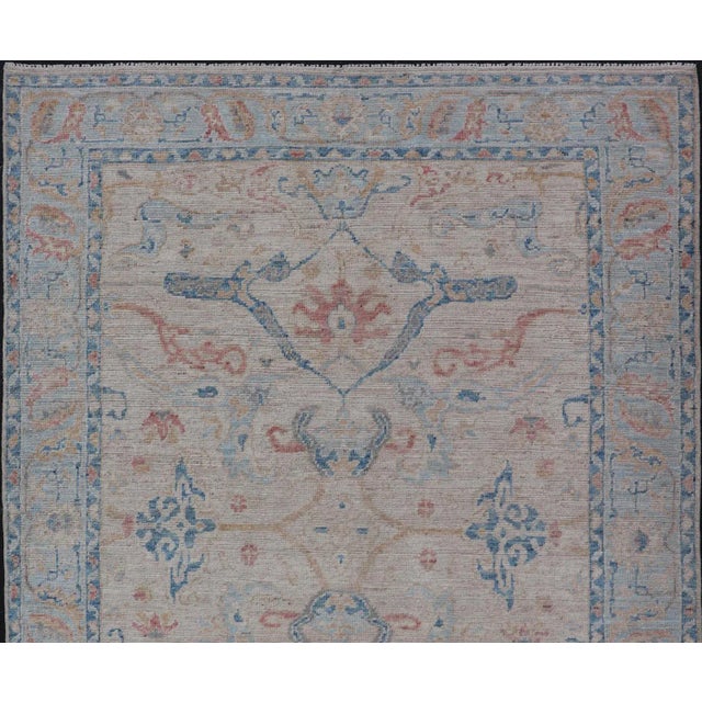 Hand Knotted Oushak Rug by Keivan Woven Arts 4'11 X 6'10 For Sale - Image 9 of 12
