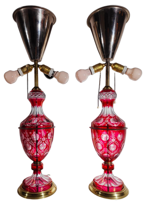 Table Lamps in Cut Glass, 1900s, Set of 2