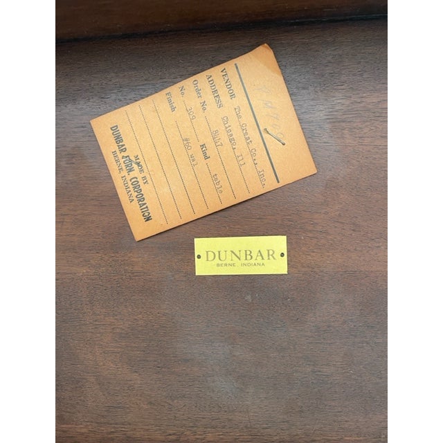 1960s Edward Wormley for Dunbar Walnut Mahogany Side Table with Solid Brass Stretchers For Sale - Image 9 of 10